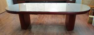 lot 786164 image: Glasstop Wood Conference Table