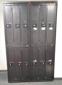 lot 786211 image: Black Metal Lockers (2 pieces, 12 individual lockers)