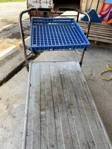 lot 2925 image: Large utility cart with top tray