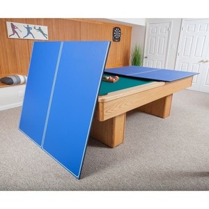 lot 3235 image: JOOLA Tetra - 4 Piece Ping Pong Table Top for Pool Table - Includes Ping Pong Net Set - Full Size Table Tennis Conversion Top for Billiard Tables - Easy Assembly & Compact Storage - Incl. Foam Backing