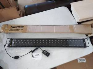 lot 3240 image: NICREW ClassicLED Aquarium Light, Fish Tank Light with Extendable Brackets, White and Blue LEDs, Size 36 to 48 Inches, 25 Watts