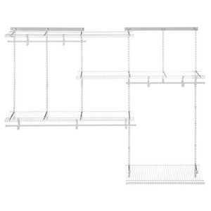 lot 3249 image: ClosetMaid 22875 ShelfTrack 5ft. to 8ft. Adjustable Closet Organizer Kit, White