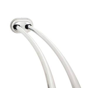 lot 3266 image: Zenna Home NeverRust Aluminum Double Curved Tension Shower Curtain Rod
