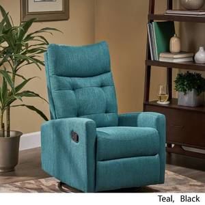lot 3272 image: Teal - Christopher Knight Ishtar Contemporary Glider, Swivel, Push Back, Nursery Recliner