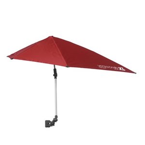 lot 3295 image: 43 x 44 Sport-Brella Versa-Brella SPF 50 Adjustable Umbrella with Universal Clamp, XL, FireBrick Red