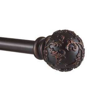 lot 3296 image: Exclusive Home Curtains Vine 1 Curtain Rod and Finial Set, 66-120, Matte Bronze