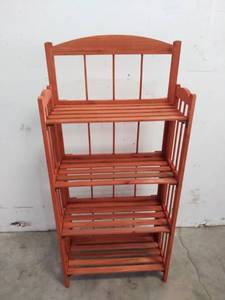 lot 3305 image: 44 Inch Tall Folding Plant Stand  20 W x 10 Deep