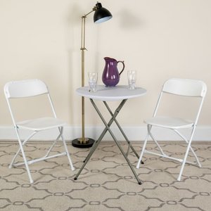 lot 3346 image: Flash Furniture (10-Pack) HERCULES Series Premium Plastic Folding Chair, White