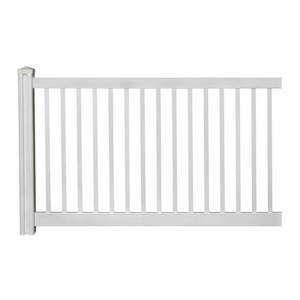 lot 3351 image: WamBam Traditional 4 by 7-Feet Premium Yard and Pool Vinyl Fence Panel with Post and Cap