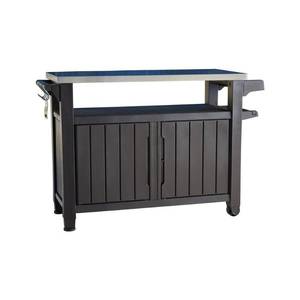 lot 3356 image: Keter Unity XL Portable Table and Storage Cabinet, in Espresso Brown