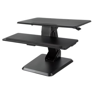 lot 3375 image: Adjustable Standing Desk Converter with Gas Springs, 32�� Wide Desktop - Height Changing Desk Converting Tops with Spring-Load for Home, Work - Elevated Computer Workstation for Dual Monitors