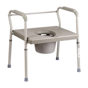 lot 3377 image: DMI Adjustable Bedside Commode OR&nbsp USE FORCAMPING for Adults Can Be Used with Included 7 Quart Pail or as a Toilet Riser and Toilet Safety Frame Easily Fitting Over Standard Toilet, 500lb Weight Capacity