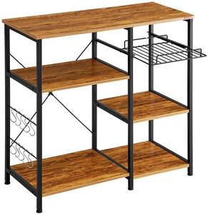 lot 3366 image: Mr IRONSTONE Kitchen Bakers Rack Vintage Utility Storage Shelf Microwave Stand 3-Tier3-Tier Table for Spice Rack Organizer Workstation