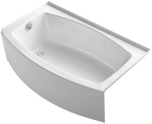 lot 104 image: Kohler Expanse Bath Tub 60 L x 30 W Acrylic Soaking for Three Wall Alcove, White