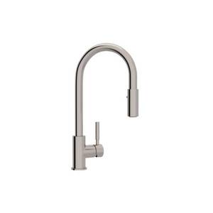 lot 122 image: Rohl Lux Side Lever Stainless Steel Pull-Down Kitchen Faucet R7520SS