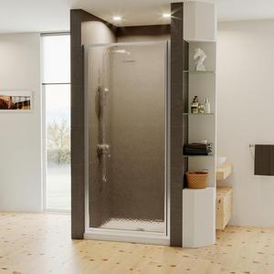 lot 125 image: Coastal Shower Doors Legend 23.625 in. to 24.625 in. x 64 in. Framed Hinged Shower Door in Chrome with Obscure Glass