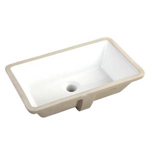lot 161 image: Kingsman Hardware White Ceramic Rectangular Undermount Bathroom Sink with Overflow