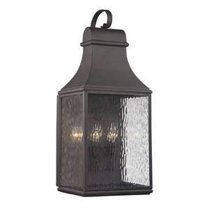 lot 204 image: Forged Jefferson 3-Light Outdoor Wall Lamp in Charcoal