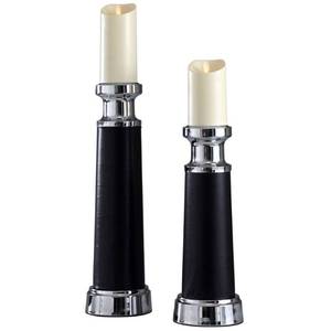 lot 212 image: StyleCraft Steel Pillar Decorative Candle Holders - Set of (2)