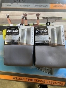 lot 10712 image: eclipse 2-Pack Absolute Zero 100% Blackout Heath Window Curtains  2 sets  4 panels