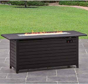 lot 10621 image: Better Homes and Gardens Carter Hills, Durable and Rust-Resistant Design 57 Rectangular Gas Fire Pit, with Stainless Steel Burner (Rectangular Carter)