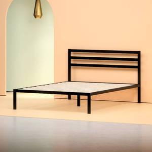 lot 10625 image: Zinus Mia 38 Black Metal Platform Bed with Headboard, Queen