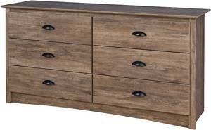 lot 10626 image: Prepac Salt Spring 6 Drawer Dresser, Drifted Gray