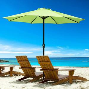 lot 10631 image: 9 ft Patio Umbrella Outdoor Market Table Umbrella with Push Button Tilt Crank