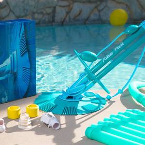 lot 10668 image: XtremepowerUS Automatic Suction Vacuum Pool Cleaner In-Ground Aboveground Complete Hose Set