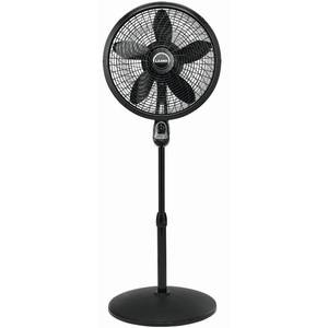 lot 10678 image: Lasko 18 3-Speed Oscillating Cyclone Pedestal Fan with Remote Control and Timer, Model 1843, Black