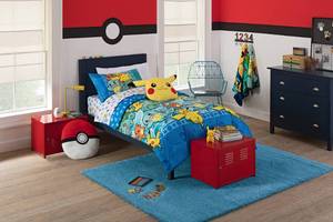lot 10700 image: Pokemon First Starters 4 Piece Twin Bed in a Bag Bedding Set- Comes with Comforter, Pillowcase and Sheets