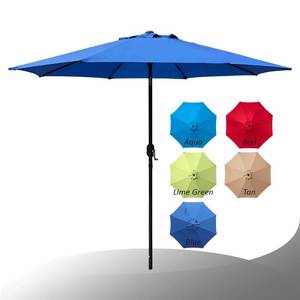 lot 10710 image: Abble 9 Feet Crank and Tilt Market Umbrella-Royal blue