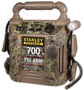 lot 10721 image: Stanley 700 Amp Camo Jump Starter with Air Compressor