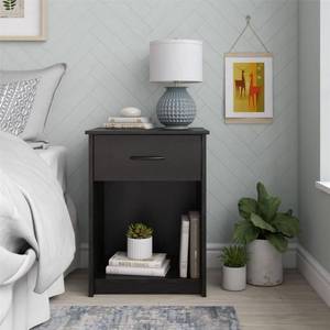 lot 10768 image: Mainstays Classic Nightstand with Drawer, True Black Oak