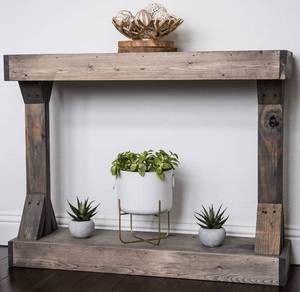 lot 10784 image: Barb Small Console Table Solid Wood by Del Hutson Designs, Gray