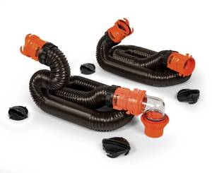 lot 10746 image: Camco 39741 RhinoFLEX 20ft RV Sewer Hose Kit