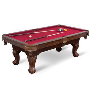 lot 0826 image: Classic Sport 87-inch (7ft. 3 in.) Brighton Billiard Table, Burgundy Cloth