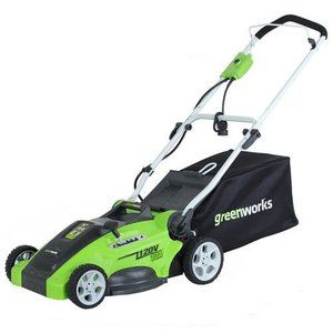 lot 10790 image: Greenworks 16-Inch 10 Amp Corded Electric Lawn Mower 25142