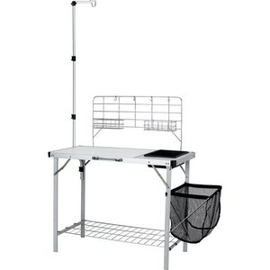 lot 10792 image: Ozark Trail Portable Camp Kitchen and Sink Table with Lantern Pole