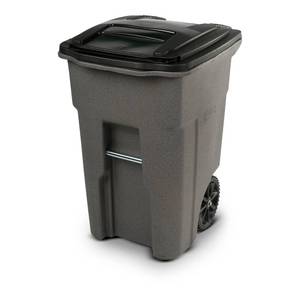 lot 10794 image: Toter 48 Gal. Trash Can Graystone with Wheels and Lid