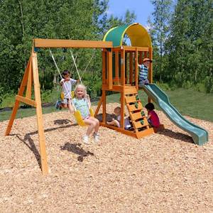 lot 10798 image: KidKraft Ainsley Wooden Swing Set  Playset
