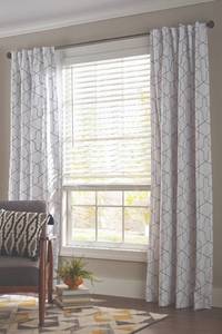 lot 10822 image: Better Homes & Gardens 2-Inch Cordless Faux Wood Blinds, Antique White 58 x 64