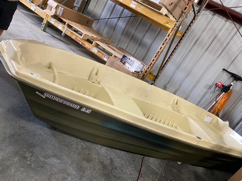 Sun Dolphin American 12' Jon Boat with oars See photos and description, FILL UP ON SUMMER BARGAINS, BBQ'S , PATIO FURNITURE, LAWN MOWERS AND  SPORTING GOODS.