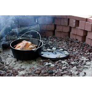 lot 10845 image: Lodge 14 10- Qt Cast Iron Deep Camp Dutch Oven, L14Dco3