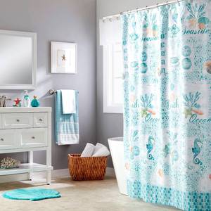 lot 10850 image: SKL Home South Seas Bath Rug, Aqua, 25 x 24