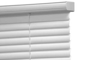 lot 10855 image: Mainstays 1 Cordless Room Darkening Vinyl Blinds, White