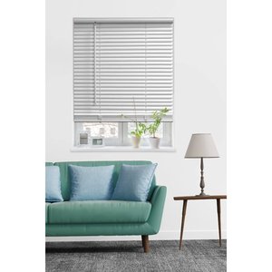 lot 10863 image: Mainstays 1 Cordless Room Darkening Vinyl Blinds, White