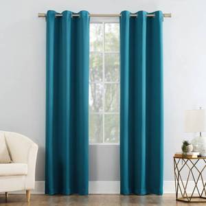 lot 10877 image: Mainstays Blackout Energy Efficient Grommet Single Curtain Panel X 2 NAVEY BLUE