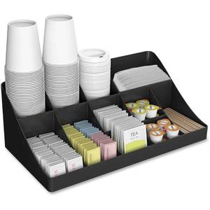 lot 10907 image: Mind Reader EMS Mind Coffee Condiment Organizer, Black