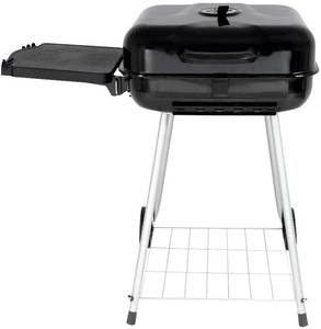 lot 10922 image: RevoAce 22 Square Charcoal Grill with Foldable Side Shelf, Black